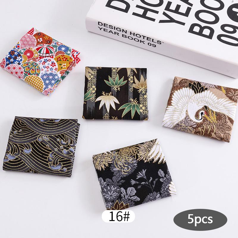 5 шт. Разноцветная хлопчатобумажная ткань для одежды для кукол ручной работы, мелкая цветочная ткань, набивная ткань, материал для пэчворка ручной работы, сделай сам