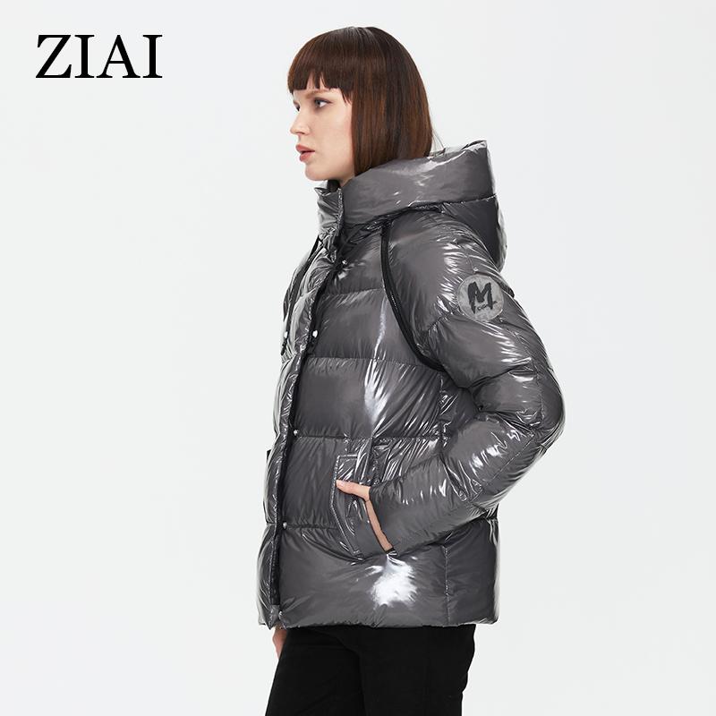 ziai 2022 женская куртка, зимняя толстая теплая стеганая куртка, новый стиль, блестящая одежда со съемными рукавами, женские короткие парки ZR-20030