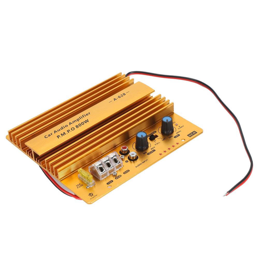 Плата автомобильного усилителя 800 Вт Высокая мощность Алюминиевый сплав Мощный бас Плата сабвуфера для автомобильного динамика 12 В