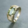 Модные ювелирные изделия золотого цвета, большие круглые овальные огранки, оливково-зеленый камень, кольцо для невесты, обручальные кольца для женщин, подарки на годовщину