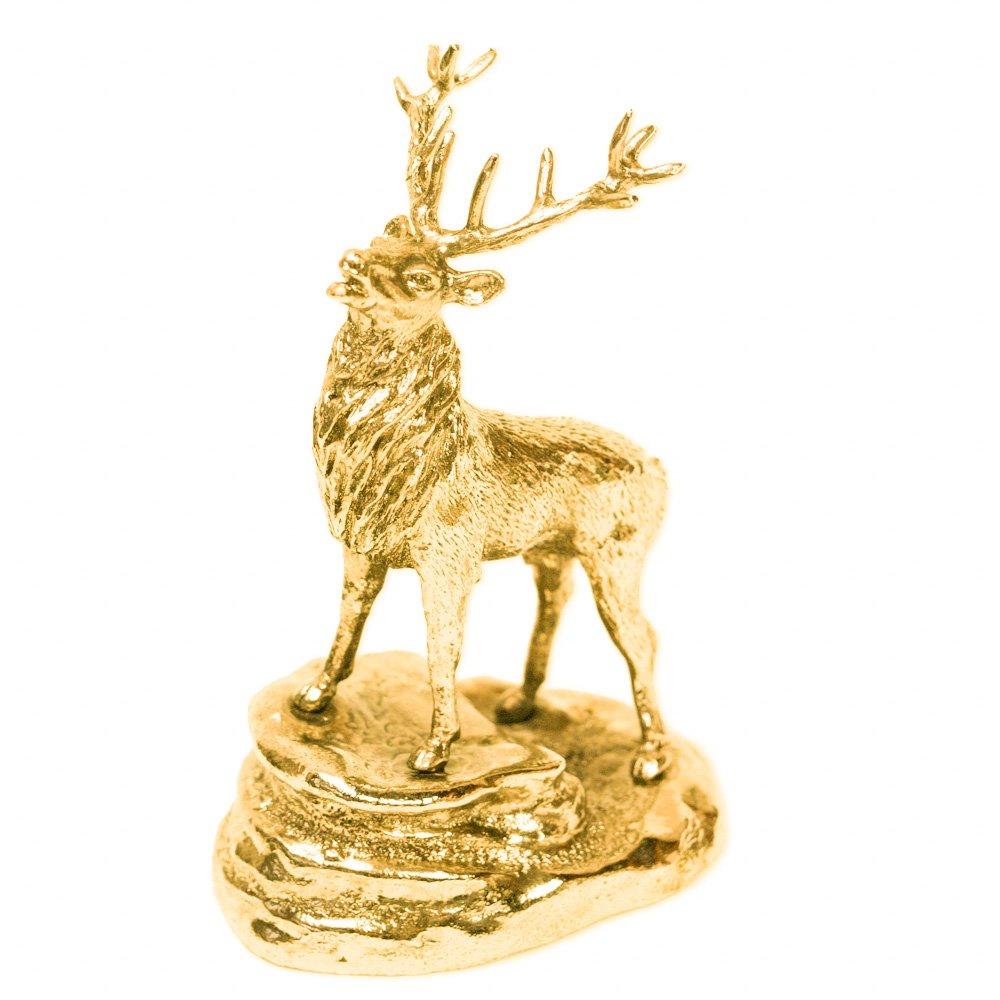 Deer Ornament 22ct Gold Plated Made In England Animal Art Figure Collection