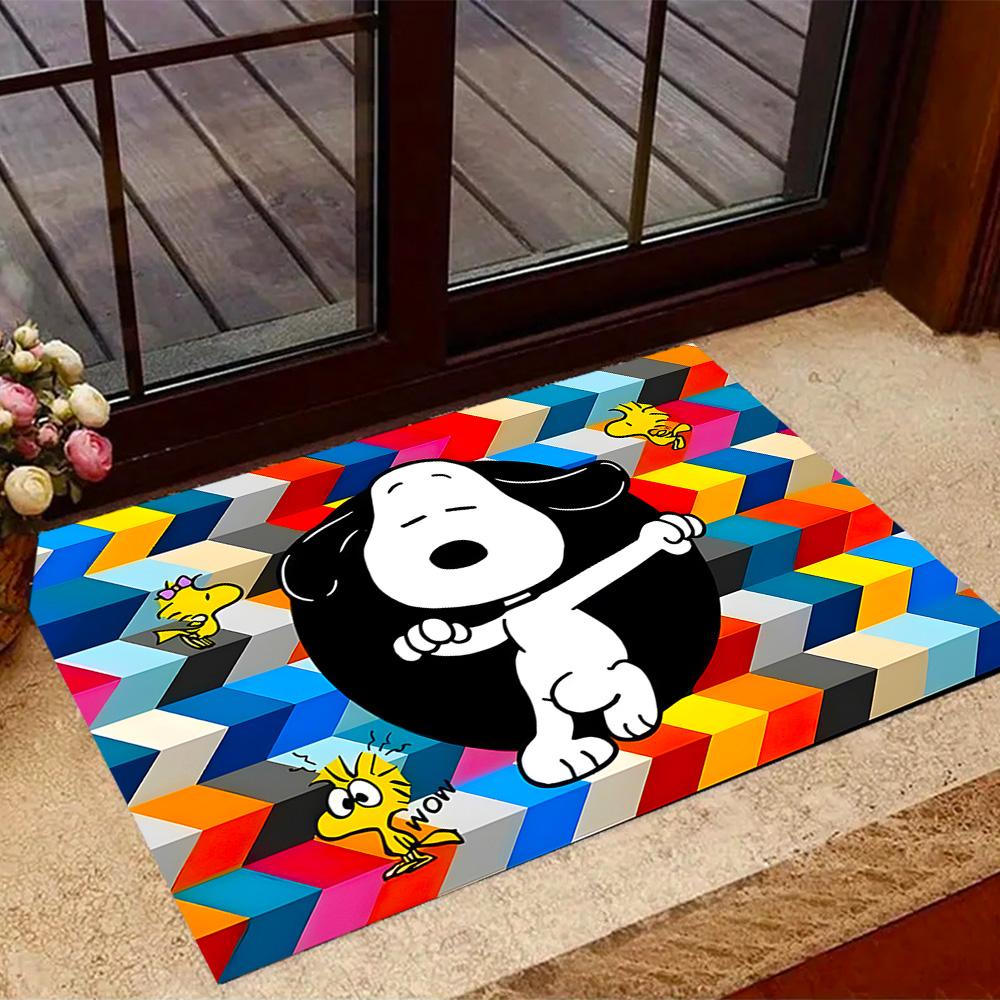 Snoopy And Woodstock Friendship Themed Anti-Slip Rugs - Polyester Home Decor, Suitable for Bedrooms, Living Rooms, Doorways, Studios, and Decorations