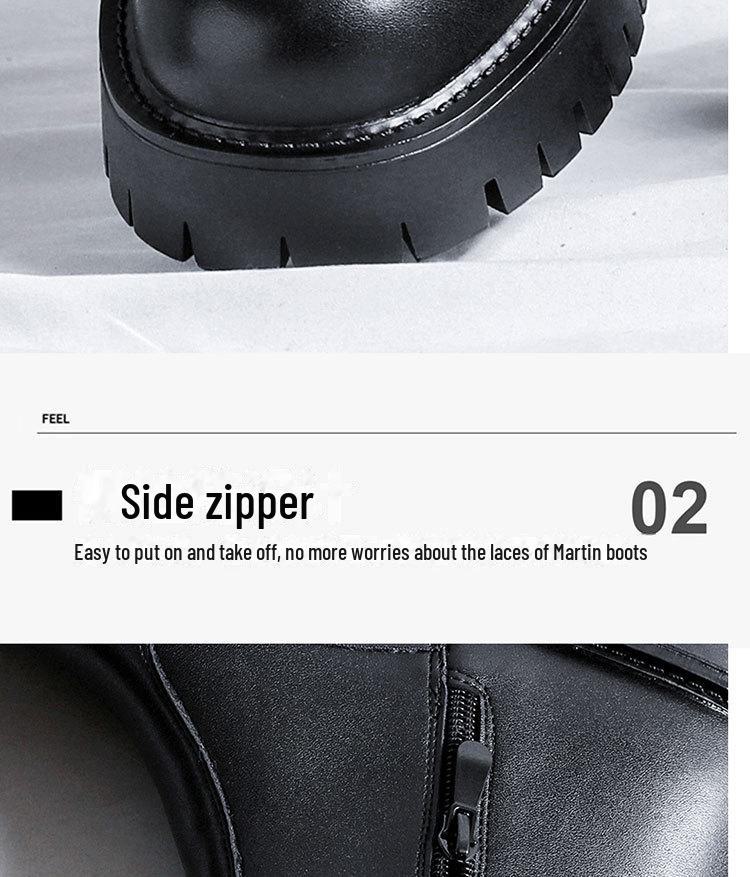 Осень 2024 г. Мужские модные ботинки Chelsea Martin на толстой подошве с высоким берцем