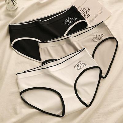 Модные женские хлопковые трусы со средней талией в вертикальную полоску, простые удобные трусы, пригодное для носки нижнее белье