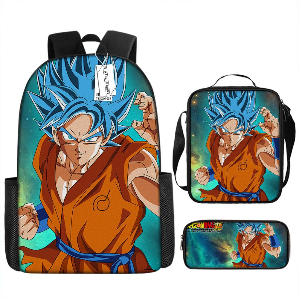 Рюкзак Dragon Ball Рюкзак в стиле кросс-бордер Ретро школьный рюкзак Мультяшный набор из трех предметов Dragon Ball