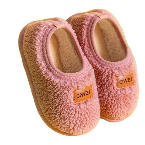 Детские тапочки из хлопка с рисунком для дома из бархата, теплые, для мальчиков и девочек, милые, с мягкой подошвой, осенние детские тапочки, зимние, новые модели