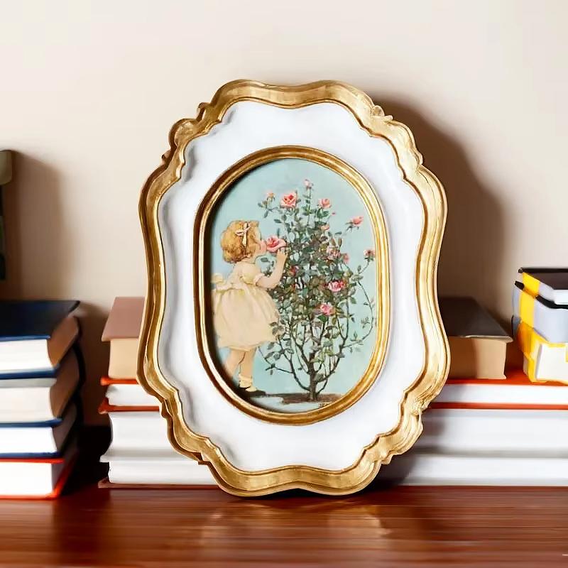 1 шт. настольные украшения оригинальность настенные винтажные золотые фоторамки в европейском стиле упорядочить стол смола