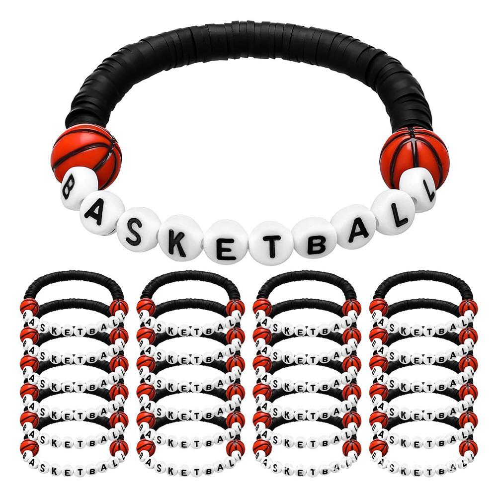 12pcs Casual Wear Football Bracelets Stackable Sports Bracelets Gift Theme Bracelets  Unisex