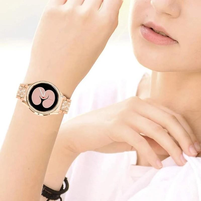 Metal Strap with Case for Samsung Galaxy Watch4 5 6 7 40mm 44mm Band Woman Stainless Steel Diamond