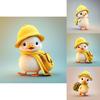 Little Yellow Duck Wearing Hat Car Pendant With Acrylic Flat Surface Finish For Vehicle Interior Enhancement