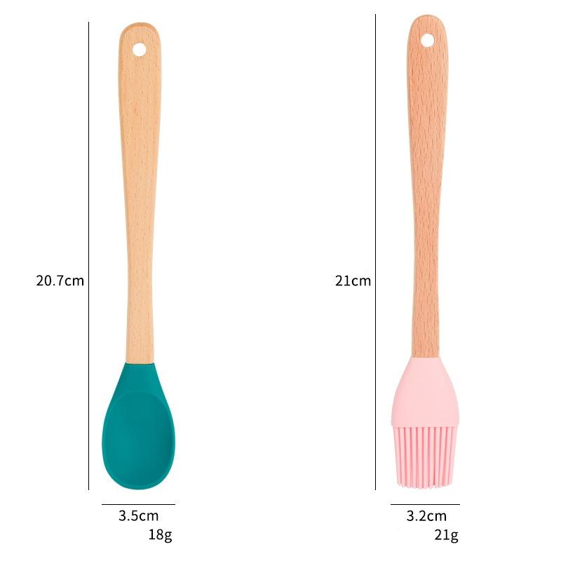 Пищевой силикон для приготовления масла, многоцветная мини-лопатка, крем для торта, масляная кисть, бамбуковая ручка, инструменты для выпечки, многоцелевые