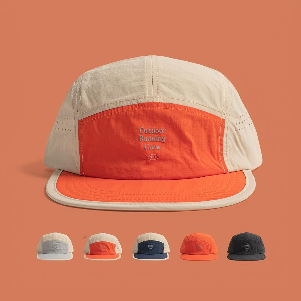American Retro Color-Blocked Quick-Drying Hat Unisex Summer Lightweight And Breathable Peaked Cap Outdoor Sunshade Baseball Caps