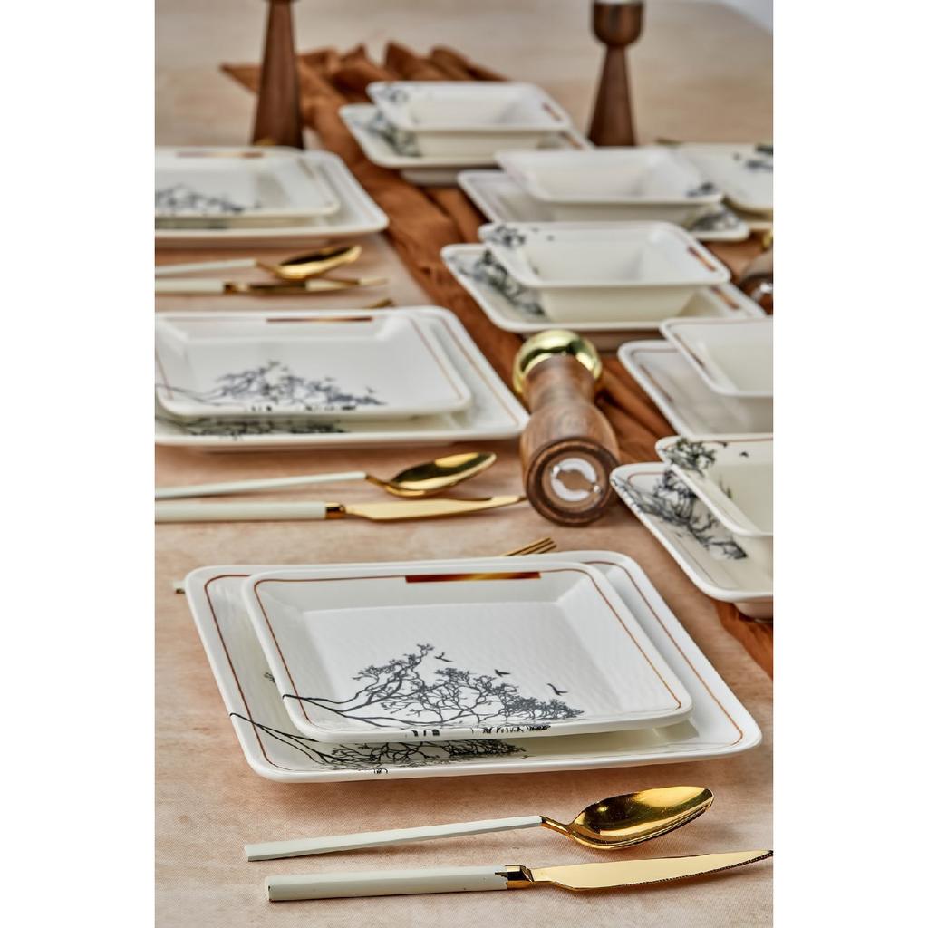 24 Piece Catalen Square Dinner Set For 6 People - Luxury Dining Set