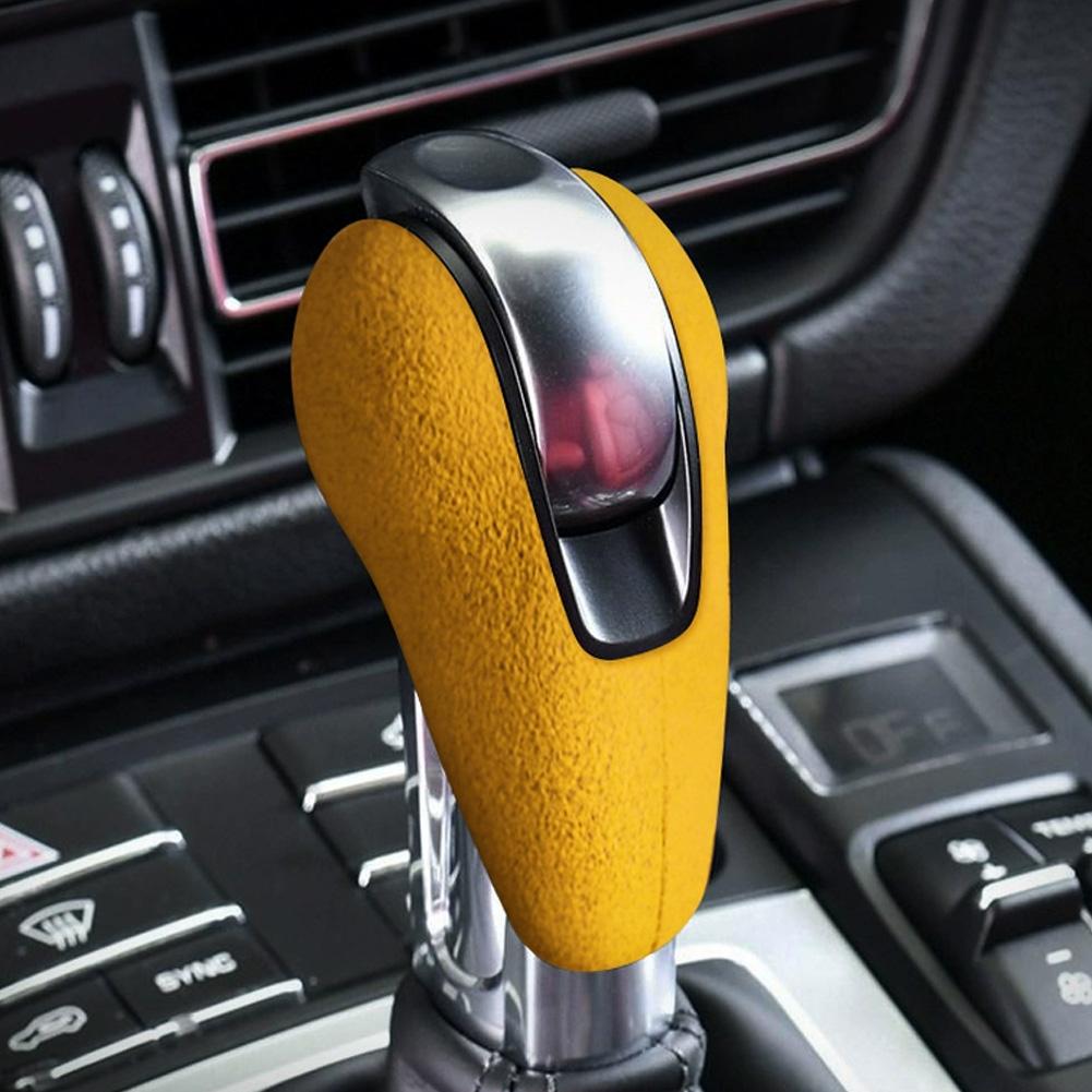 Замшевая автомобильная головка рычага переключения передач ручка переключения передач защитная накладка декоративные аксессуары для Porsche Macan Panamera Boxter 718