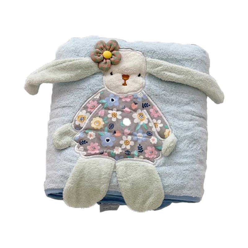 70*140 см мультяшный длинноухий кролик детское банное полотенце плюшевый бархат супер мягкий и милый детский большой полотенце пеленка