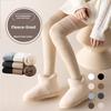 Женские зимние однотонные флисовые носки, Утепленные флисовые носки выше колена, Парные теплые носки, Длинные женские носки