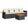 VidaXL Salon de Jardin avec Coussins 5 pcs, Canapés de Terrasse, Ensemble de Meubles de Patio, Mobilier d'Extérieur, Noir 3226616