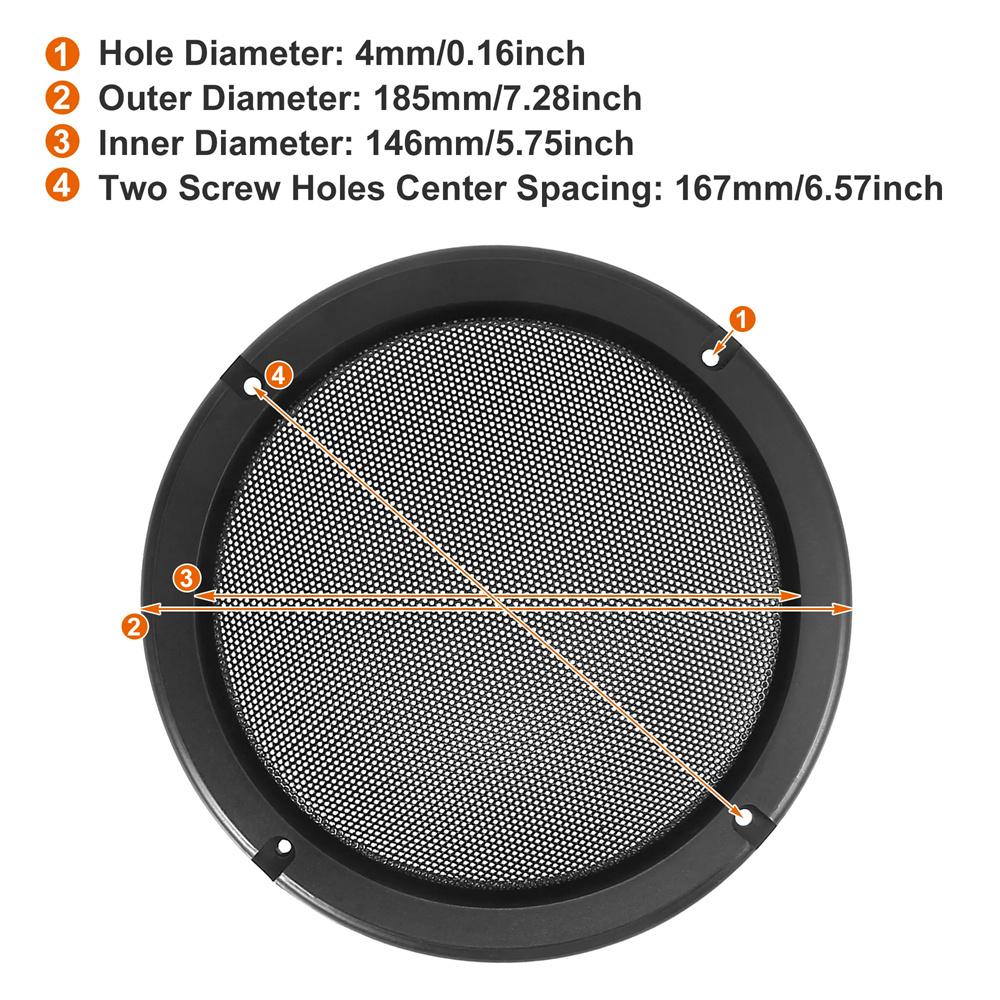 4 шт. 6,5" Защитные сетки для автомобильных динамиков, решетки, защита для вуфера, сабвуфера, черные