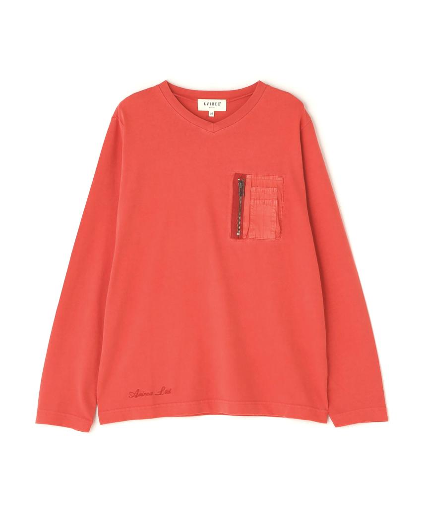 AVIREX MA-1 с длинным рукавом, выцветшая стирка, карман, женская S 100 Красный 783-4230605