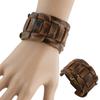 Retro Weave Faux Leather Wristband Snaps Fastener Bracelet Men's Jewelry Gift
