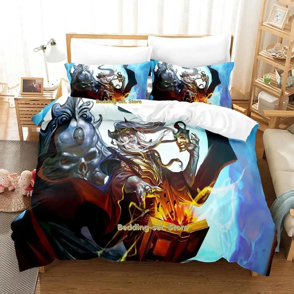 Hip Hop Game Wizard Bedding Set Cartoon Anime Three-Piece Set Adult Kid Bedroom Duvetcover Sets 3D Kawaii Wizard Lit Enfant