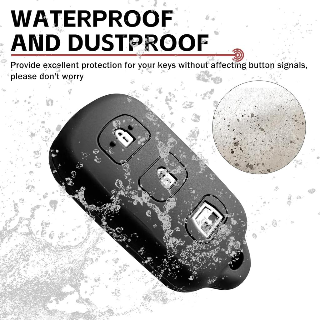 Key Fob Cover Case, Silicone Keyless Entry Remote Control, Fit for 1999-2009 T0y0ta 4Runner 2001-2008 T0y0ta Sequoia, HYQ12BBX|HYQ12BAN|HYQ1512Y