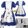 Alice Madness Returns Платье Лолита с коротким рукавом Большого размера Костюм для косплея Алисы Хэллоуин Платье горничной Наряд для вечеринки для женщин