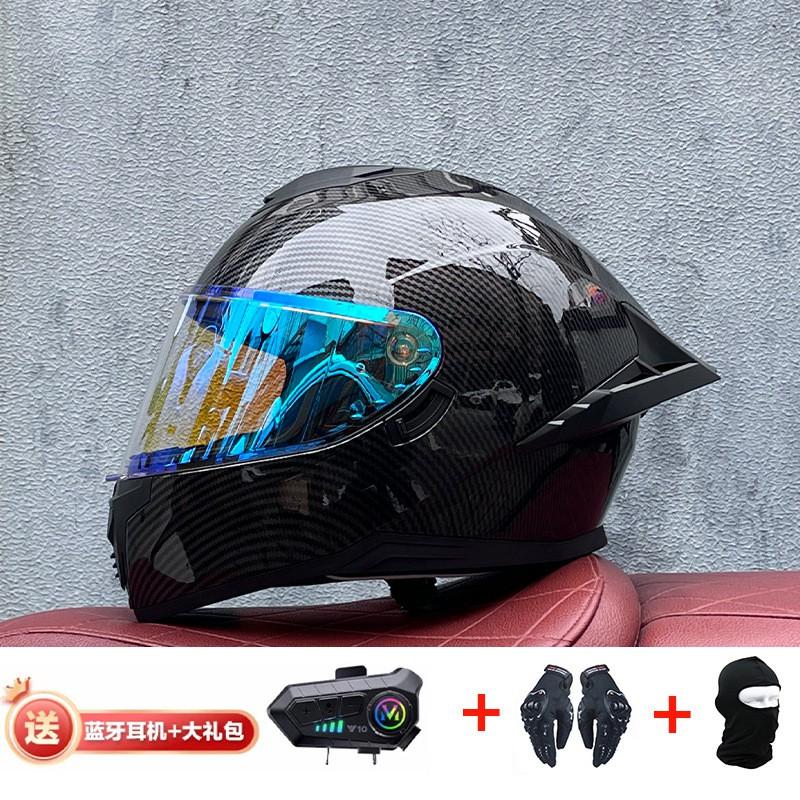 Full Face Motorcycle Helmet With External Bluetooth Module Men Women Large Rear Wing Sport Style DOT Approved