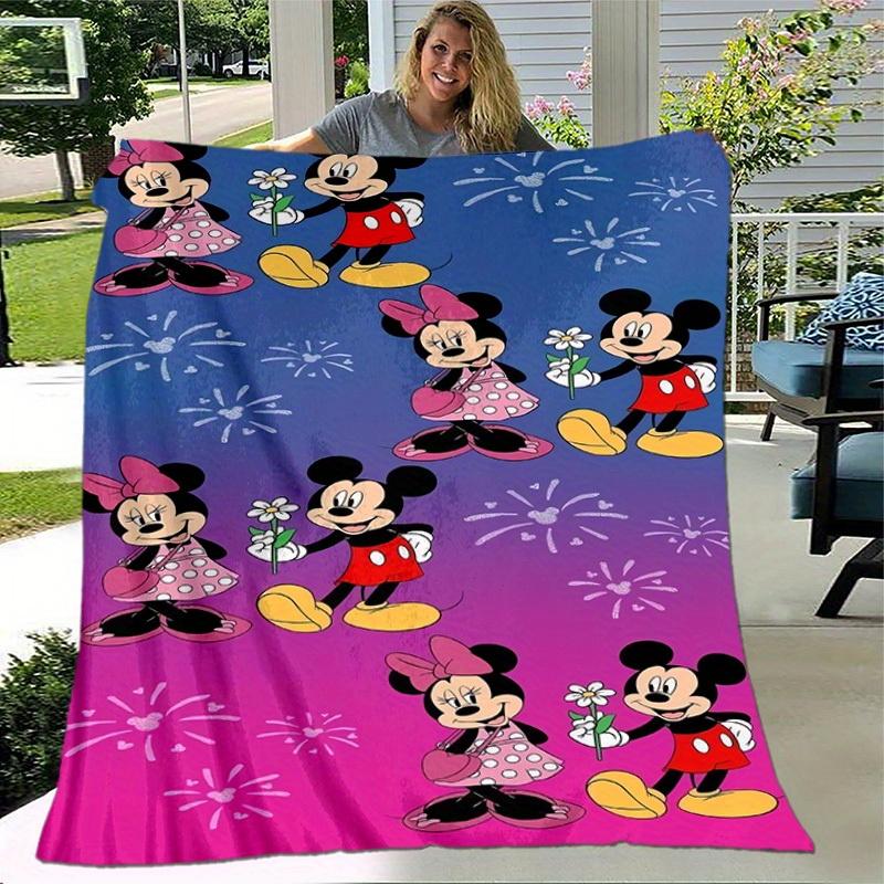 1pc. Mickey & Minnie Mouse Floral Patterned Blanket - Perfect for Home, Office, Outdoor Use, Gift Idea, Suitable for All Seasonsz0417242