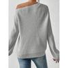 Вязаный свитер с открытыми плечами женский Новая повседневная одежда Длинный рукав Вырез лодочкой Осень Зима Базовые Свободные Свитера Оверсайз