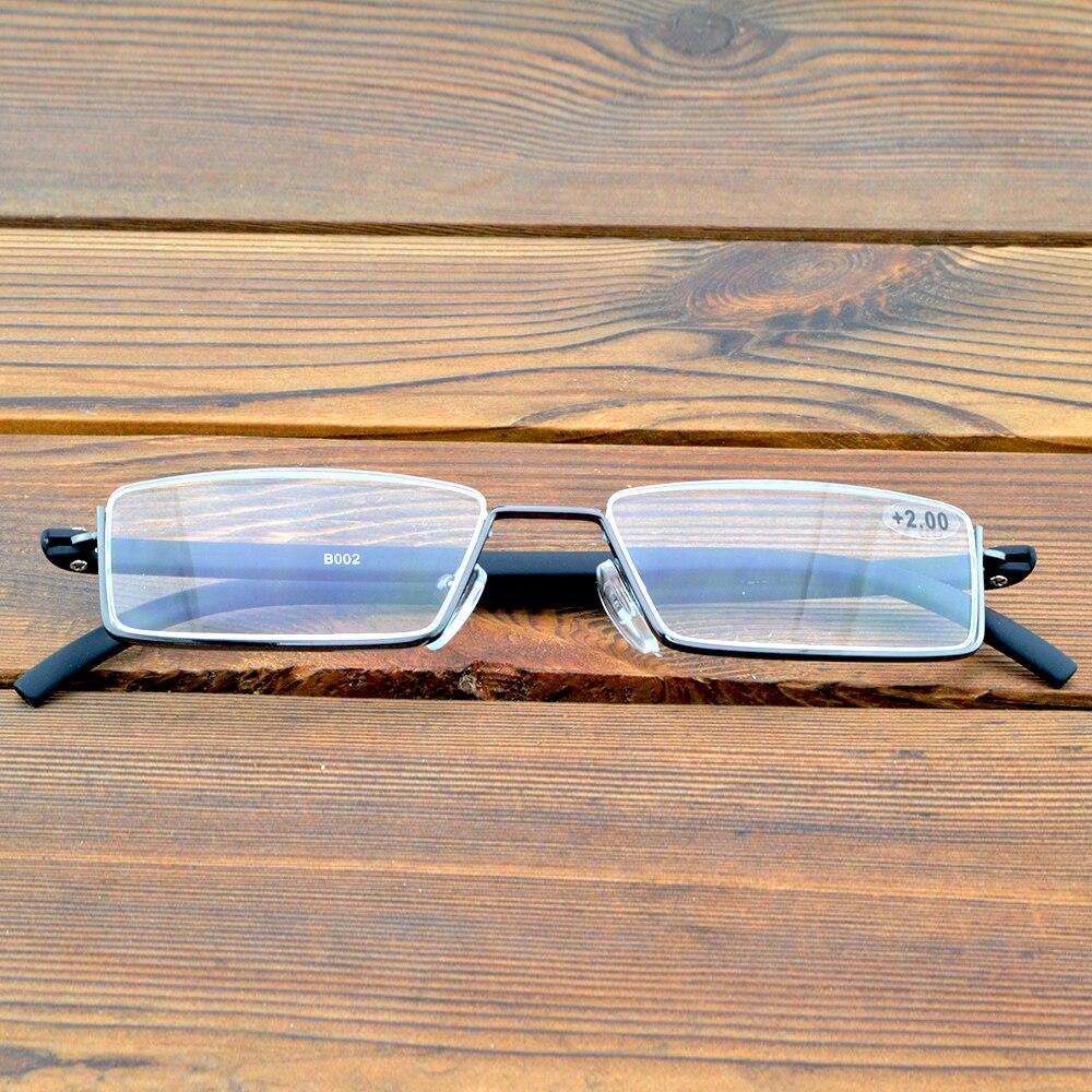 Портативные очки из сплава с черной оправой и линзами с многослойным покрытием, модные очки для чтения от +0,75 до +4 с ЧЕХОЛОМ