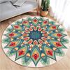 Ethnic Style Circular Carpet Bedroom Minimalist Computer Chair Circular Pad Dressing Table Bedside Dirt Resistant