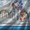 Флисовое одеяло Let It Snow со снеговиком и собакой, сине-белая зимняя сцена для уютного декора дома, морозный узор, мягкий плюш