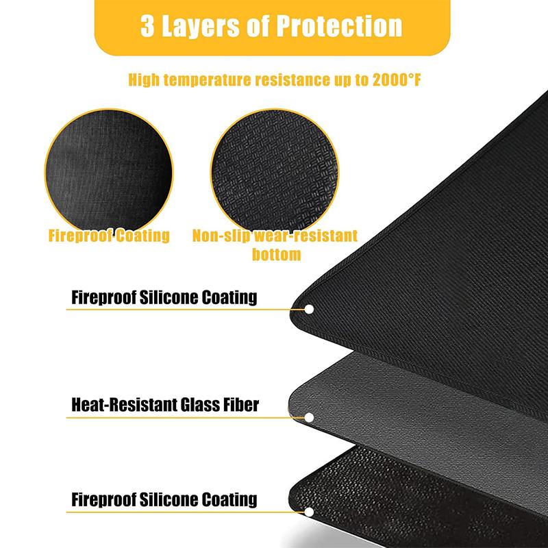 LMETJMA Коврик для костра под грилем, круглый коврик для гриля, огнестойкий коврик под грилем, водонепроницаемый, маслостойкий коврик для барбекю на террасе JT334