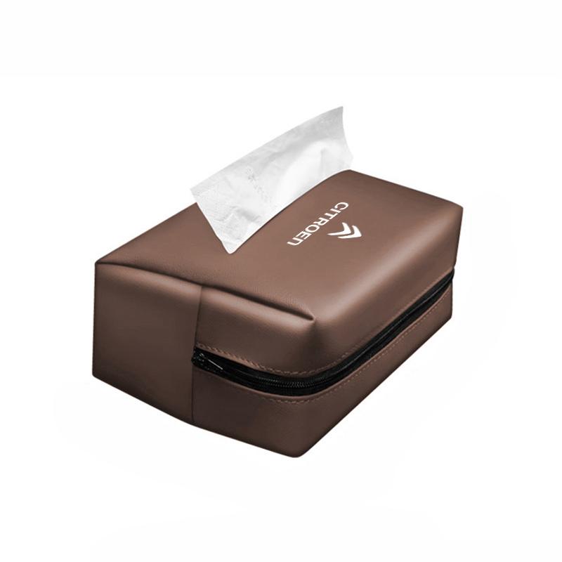 ALB1   Soft Leather Car Tissue Box Hanging Toilet Paper Bag For Citroen Celysee C6 C3 C5 C1 C2 C4 Aircross Picasso Cactus Berlingo Saxo