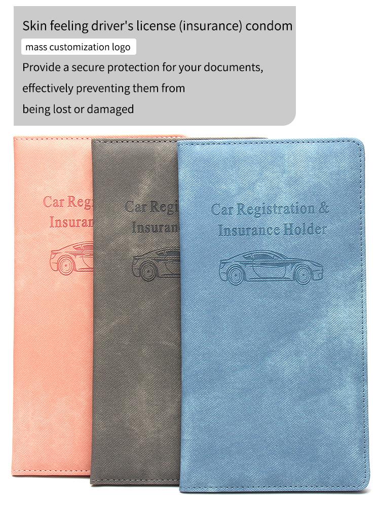 American Driver's License Holder - Linen & Denim Texture Multifunctional Car Insurance Document Folder