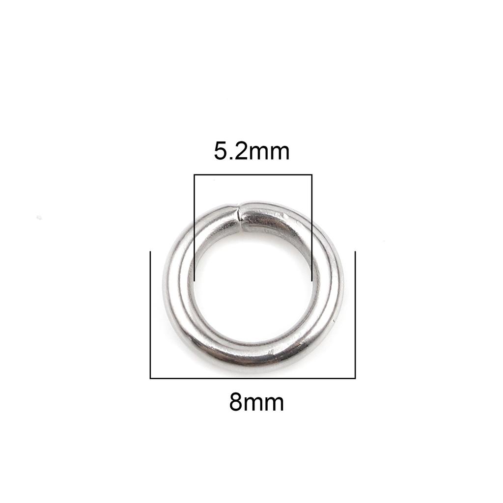 100pcs 0.5mm-1.8mm-4mm-16mm Stainless Steel Open Jump Rings Findings Round Silver Color DIY Making Keychain Necklace Jewelry