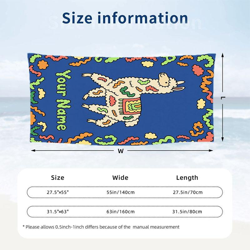 Lions Majesty Africa Theme Quick Dry Beach Towel Custom Name Text Print Large Sand Resistant Towel Beach Vacation