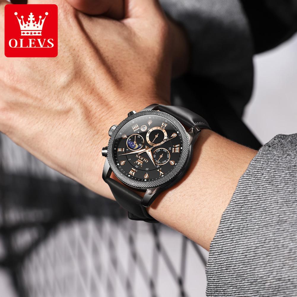 OLEVS Brand Watch Multifunctional Sports Timing Night Light with Calendar Men's Watch Men's 3660