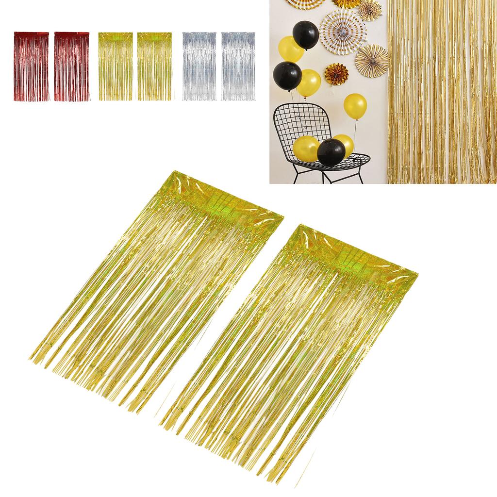 2 шт. фольгированная бахрома занавеска бахрома фон для свадьбы помолвки девичника дня рождения вечеринки сцена D