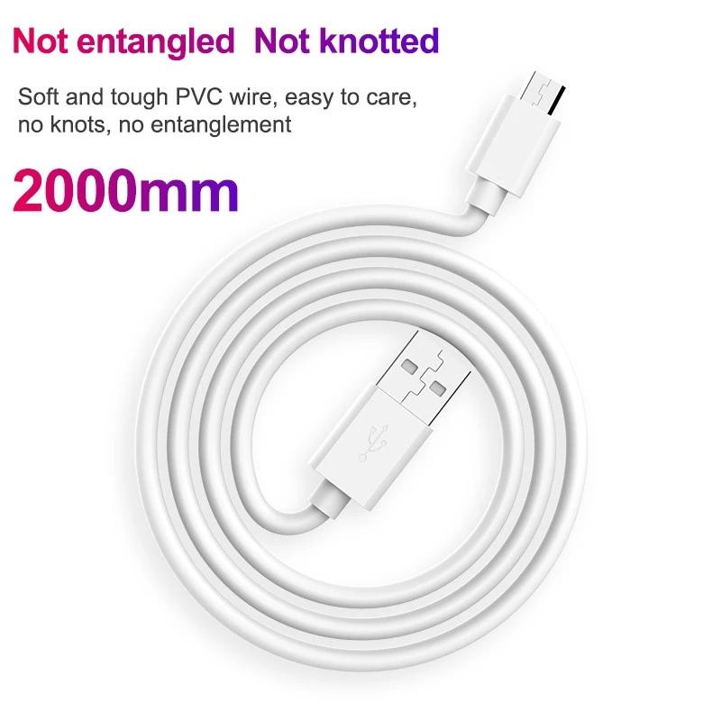 5A Кабель Micro USB для Samsung Huawei Xiaomi 1M/2M Кабель для быстрой зарядки данных Проводной шнур Белый жирный провод для Micro