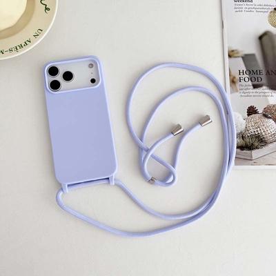 Роскошный ремешок-шнурок для чехла телефона IPhone 17 Air 16 15 14 13 12 Pro Max Plus 16E, конфетный цвет, мягкий силиконовый TPU чехол-оболочка