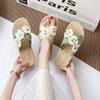 Fashion Women Summer Toe Post Flower Design Flat Sandals Casual Slippers