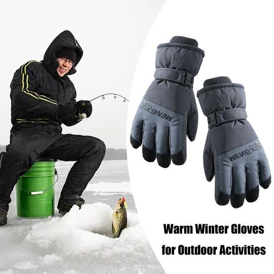 Зимние термоперчатки для мужчин и женщин, водонепроницаемые ветрозащитные перчатки для сенсорных экранов, теплые флисовые перчатки