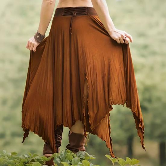 Женская юбка с высокой талией, однотонная, неровный подол, длинная юбка с боковыми разрезами, утягивающая юбка для работы, отдыха, путешествий