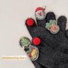 Knitted Christmas Gloves Thicken Five Finger Gloves Cute Warm Gloves  Outdoor Activities