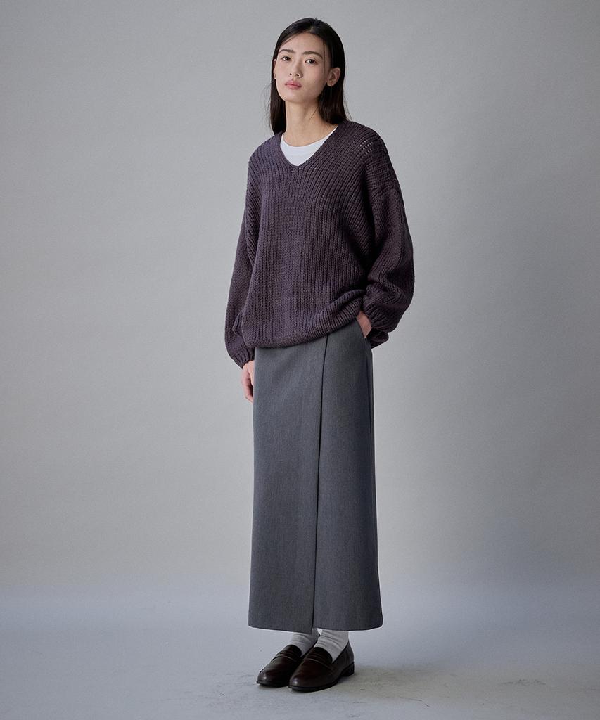 Cokette Coquet Layered Wrap Skirt Ash Gray