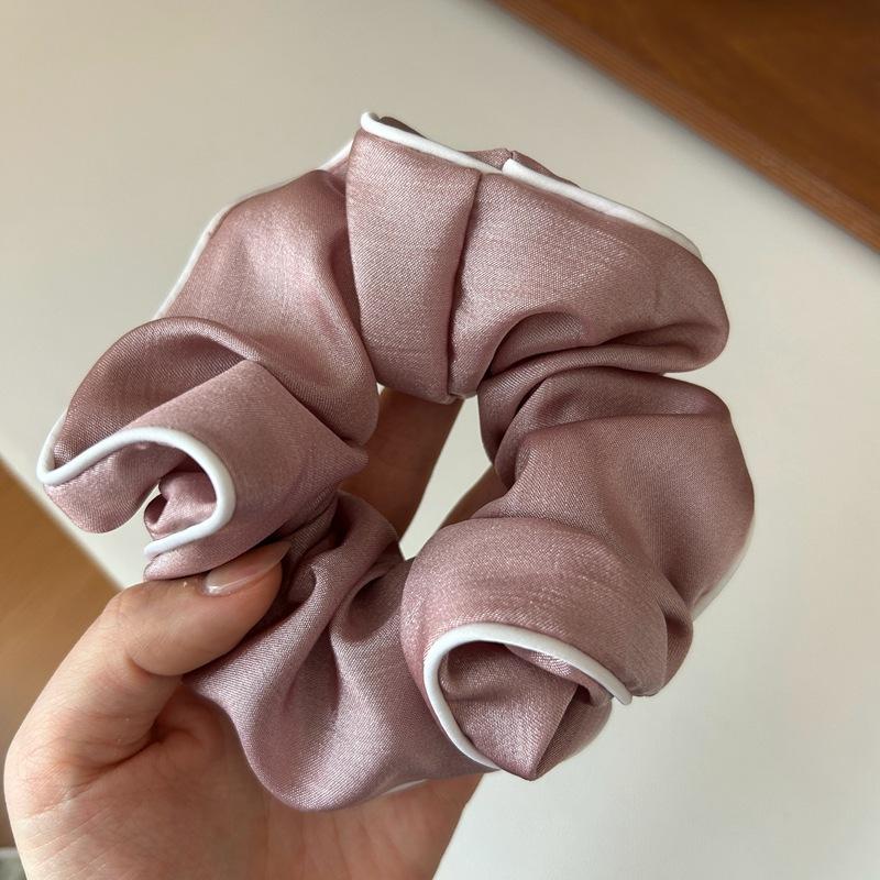 Корея Элегантная Большая Резинка для Волос для Женщин белая Атласная резинка для волос Девочки эластичные Резинки для Волос черная веревка для волос аксессуар