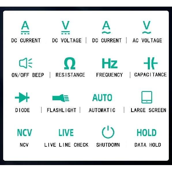 MASTFUYI Auto-Ranging Digital Multimeter High Precision 6000 Counts True RMS Tester Capacitance Ohm Hz Test Electrician Tools