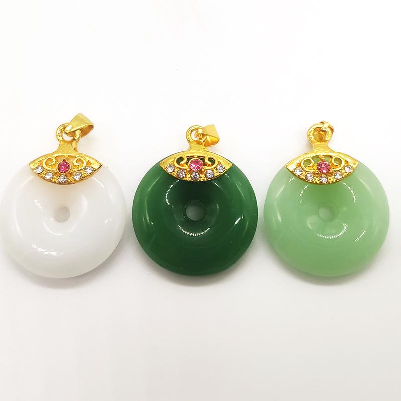 Позолоченное нефритовое ожерелье с подвеской Pixiu & Guanyin Buddha